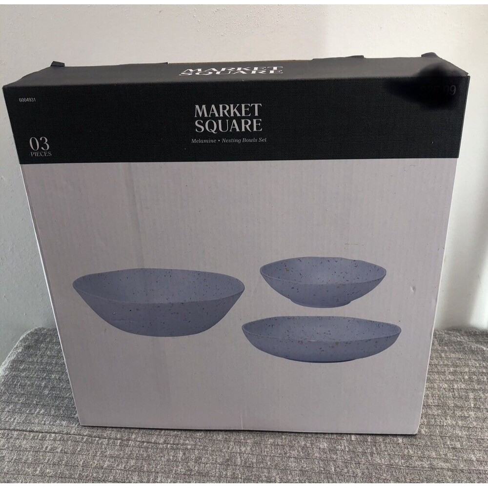 3 Pack Market Square Stoneware Dinnerware Set Bowls Dinner /Salad Plates